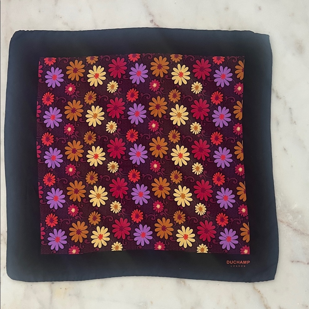 Duchamp Pocket Square Silk Scarf Floral